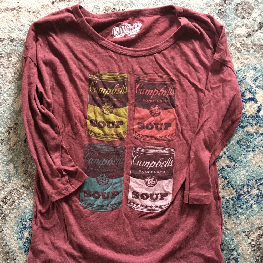 Any Warhol inspired quarter length sleeve T-shirt